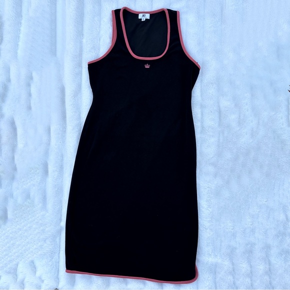 Juicy Couture XL Womens Towel Terry Cloth Midi T-shirt Dress in Black Y2K - Picture 2 of 6